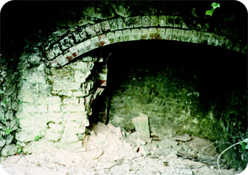 Remains of a lime kiln near the quarry